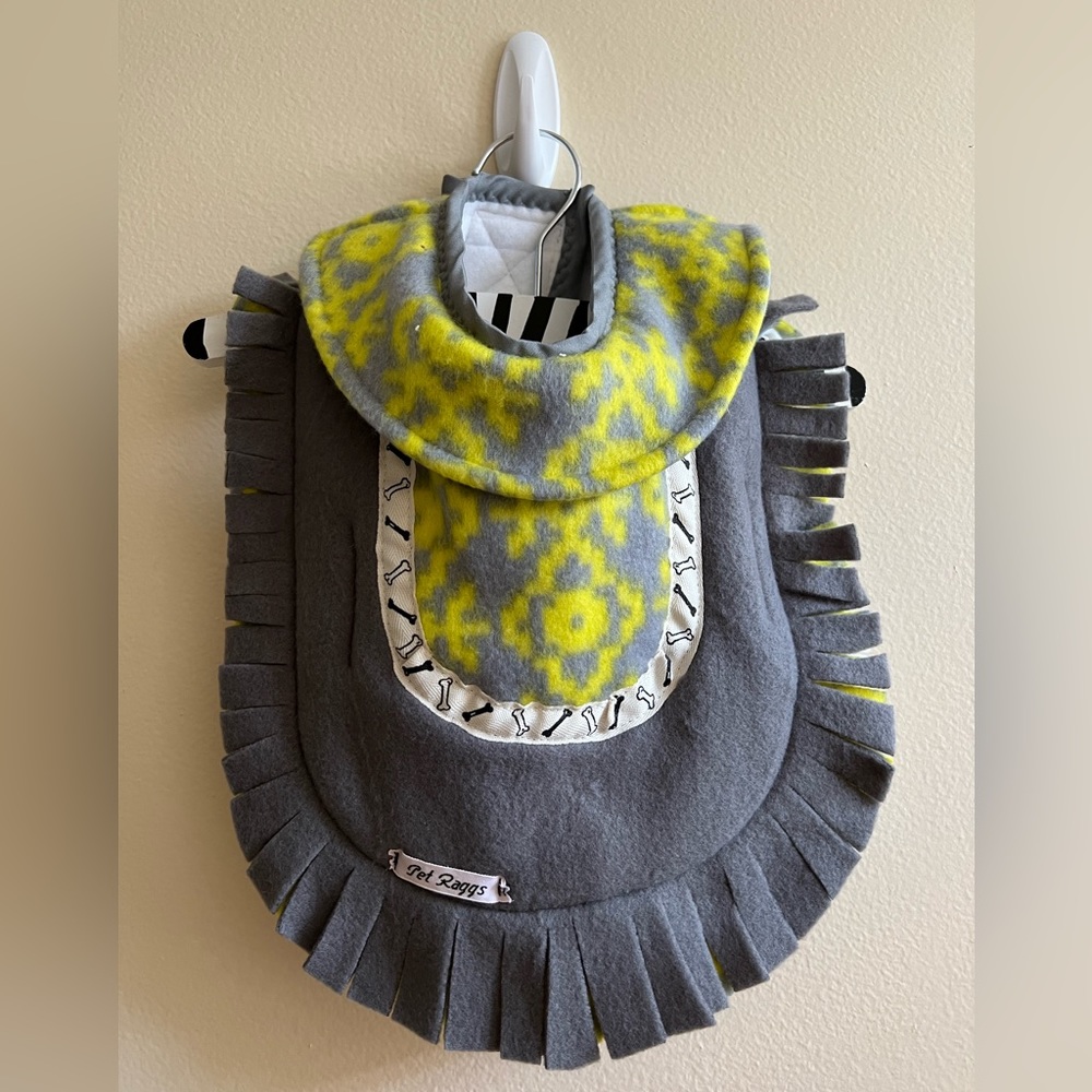 Handmade Designer Fleece Jacket with Collar and Contrast Lining.